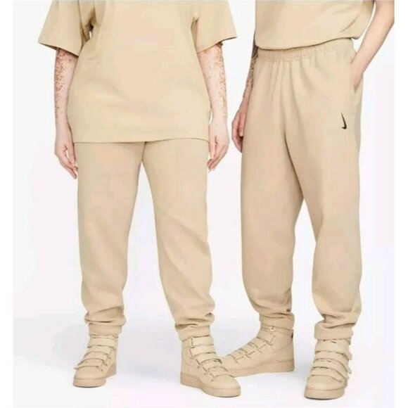 Nike x Billie Eilish Fleece Pants Unisex Size Large Mushroom Sequoia DQ7752-202 - Picture 1 of 4